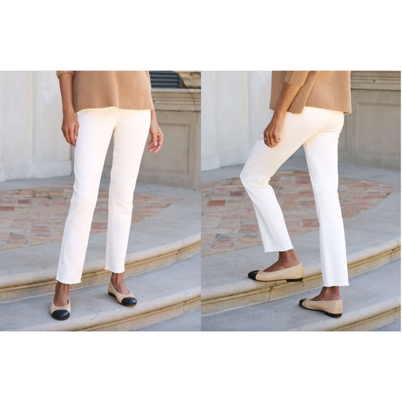 FRANK & EILEEN | Classic Derry Illusion Pull-On Pants in Antique White | Size 30 - Picture 2 of 9